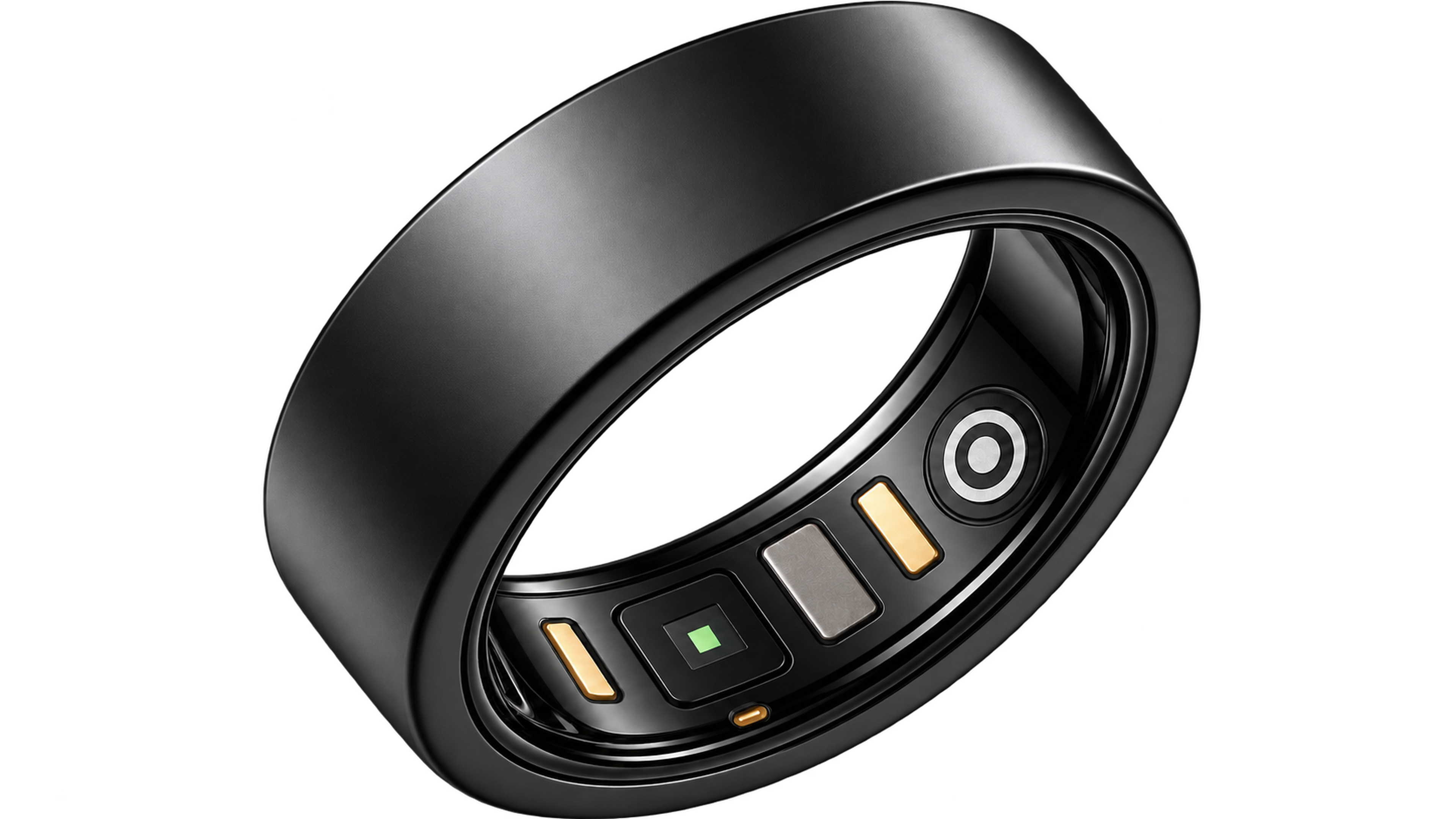 HeartRing smart ring with visible internal sensors and heart rate module